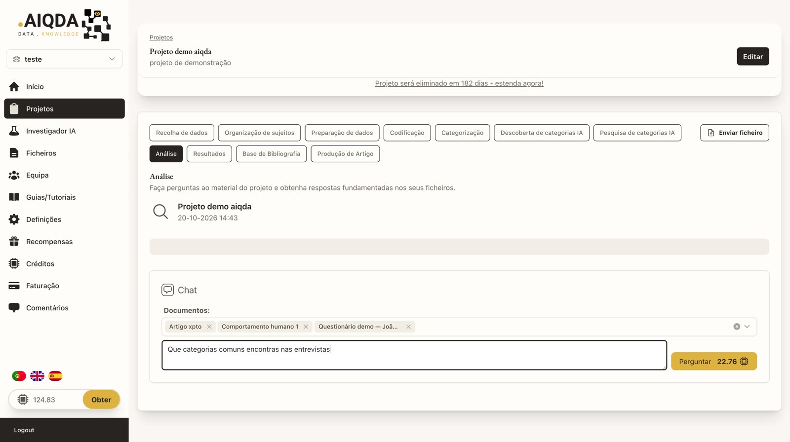 Chat de Análisis con documentos seleccionados y una pregunta