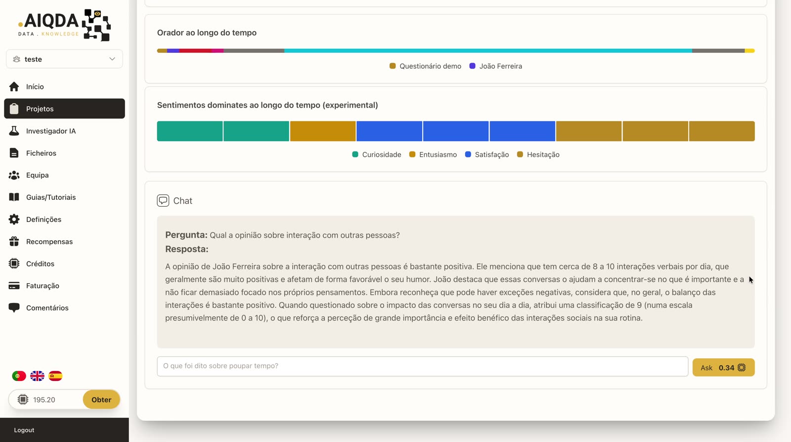 Pregunta y respuesta en el chat de Preparación de datos